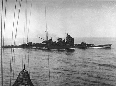 Japanese heavy cruiser Haguro underway, 1936. (Photo: © Collection Gino den Ridder). 