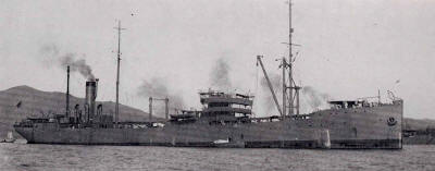 Japanese Navy tanker SS Tsurumi, Kure, 1930. (Photo: © Utsunomiya & Co, collection Hisashi Noma)